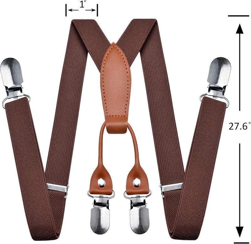 Branduce Solid Color Baby Boy Suspender with 4 Strong Clips Adjustable Kids Y Back Suspenders - Image 3